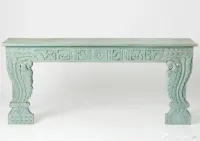 Consola din Lemn Sculptat - Albastra