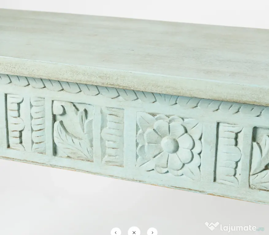 Consola din Lemn Sculptat - Albastra