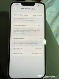 iPhone 16 e White ca nou 128 GB, baterie 100%