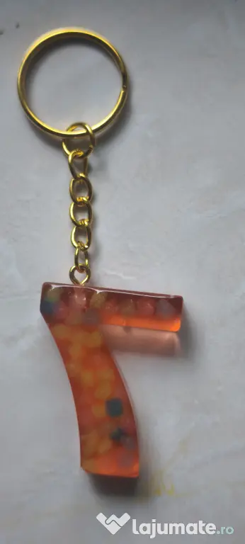 Breloc handmade din rășină cu doua numere