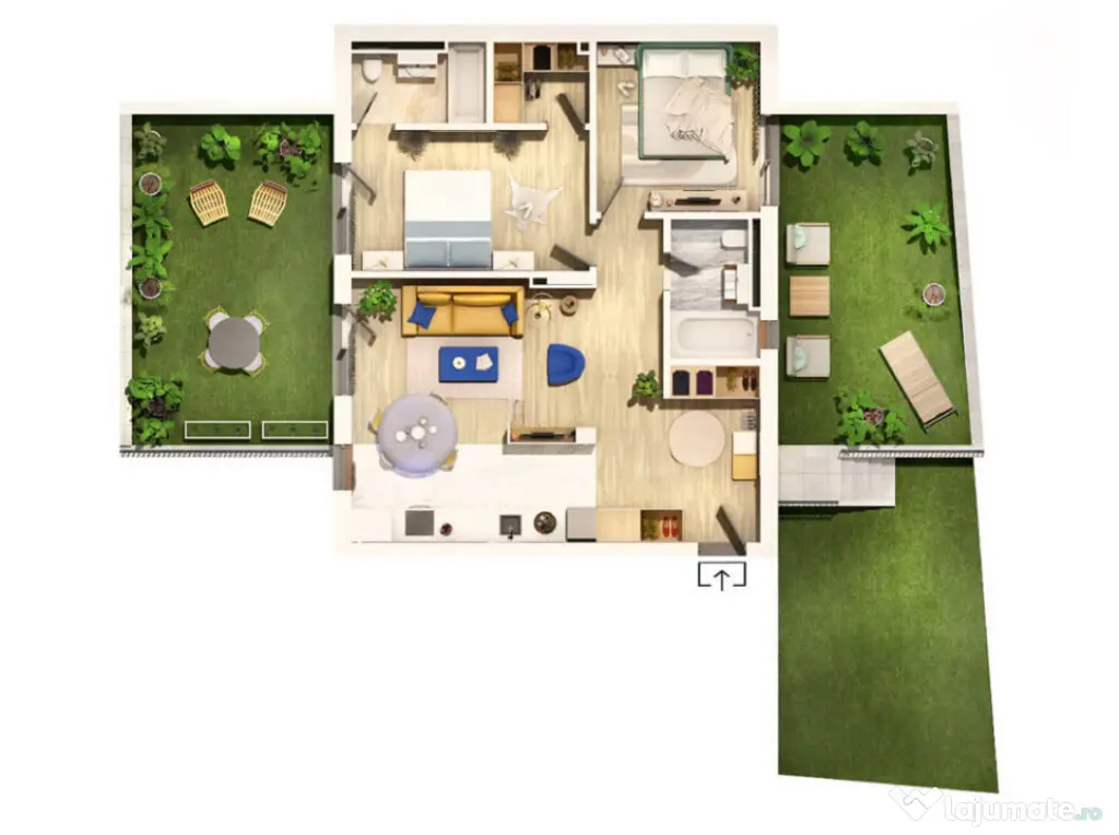 Apartament 3 camere, semifinisat, 82 mp, 3 terase, Zona Cent - Cluj-Napoca (Cluj)
