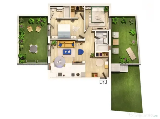 Apartament 3 camere, semifinisat, 82 mp, 3 terase, Zona Cent - Cluj-Napoca (Cluj)