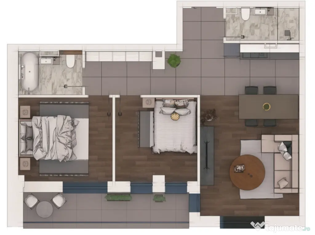 Apartament 3 camere 70,59mp ansamblu NZEB Terra - Floresti (Cluj)