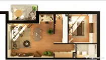 Apartament 2 CAM, SU 58.11 MP, 1 BALCON in zona INTRE LACURI