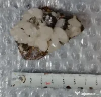 Calcit alb pe sfalerit blenda si pirita 7 cm. 
