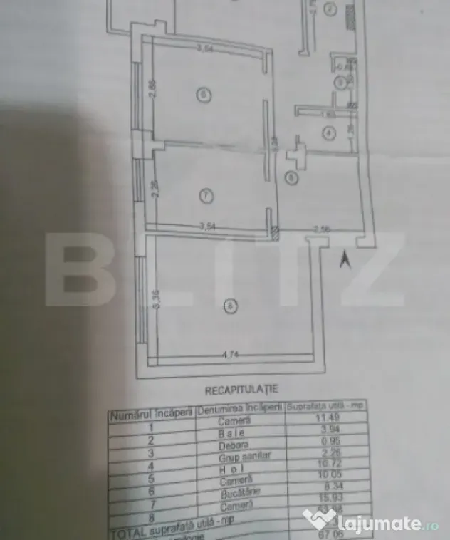Apartament 3 camere decomandat 67 mp, zona Canta - Iasi (Iasi)