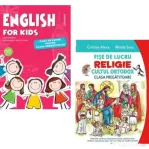 Pachet 2 caiete pentru clasa pregatitoare: English for Kids. Caiet de lucru si Fise de lucru. Religie. Cultul ortodox - Cristina Mircea, Cristian Alex