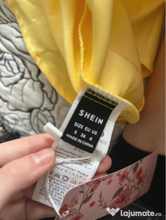 Rochie galbena cu funda ajustabila