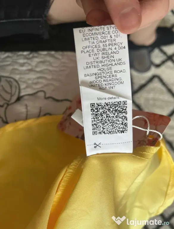 Rochie galbena cu funda ajustabila
