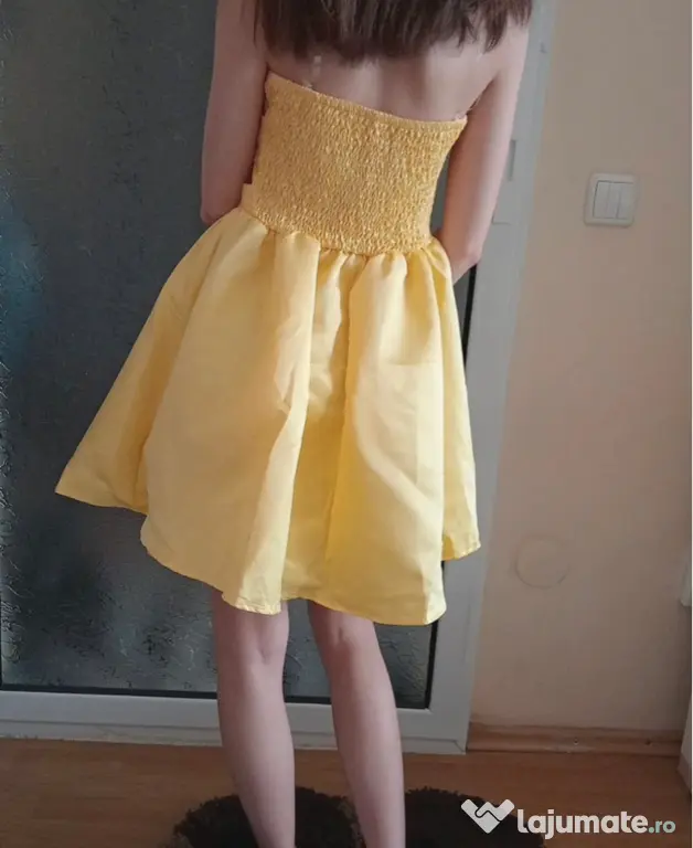 Rochie galbena cu funda ajustabila