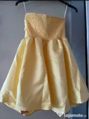 Rochie galbena cu funda ajustabila