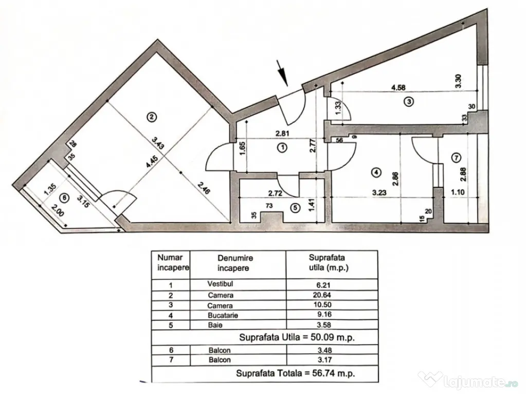 APARTAMENT DE 2 CAMERE, ETAJUL 1 - CALEA LUI TRAIAN - Ramnicu Valcea (Valcea)