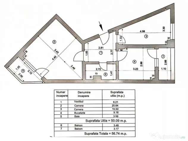 APARTAMENT DE 2 CAMERE, ETAJUL 1 - CALEA LUI TRAIAN - Ramnicu Valcea (Valcea)