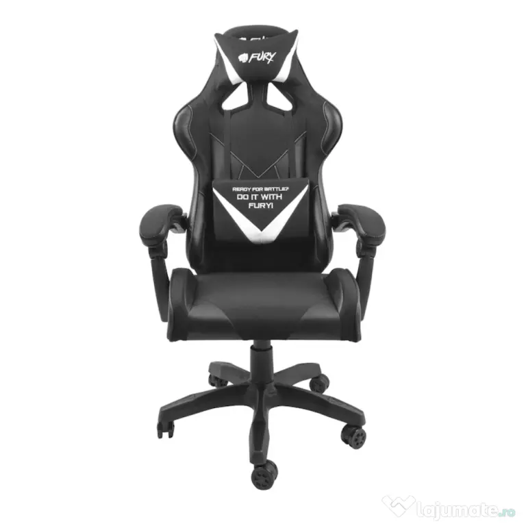 Scaun gaming fury avenger l, piele ecologică + polyester, reglabil pe Înălțime, spătar 180°, manere