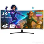 Monitor led gaming curbat 34 inch optimx mt34j, ultra wide quad hd 3440 x 1440 2k, 100hz, 2x hdmi, 2