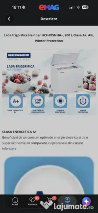 Ladă frigorifică Heinner HCF-205NHA+ 200 L – funcțională, Winter Protection 