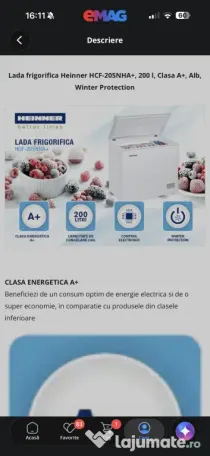 Ladă frigorifică Heinner HCF-205NHA+ 200 L – funcțională, Winter Protection