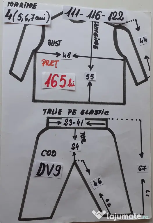 Costum Dovlecel pentru copii 4-5-6-7,165 lei