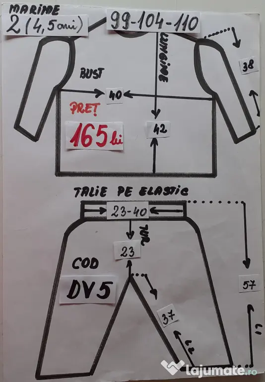 Costum Dovlecel pentru copii 4-5-6-7,165 lei