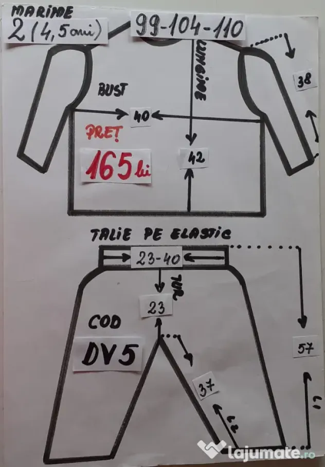 Costum Dovlecel pentru copii 4-5-6-7,165 lei
