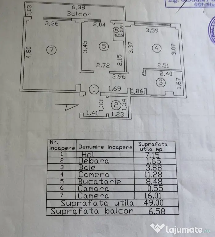 Apartament 2 camere decomandat, zona Vidin, etaj 3. - Braila (Braila)