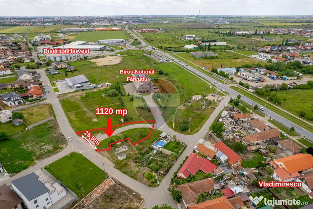 Teren pentru investiție 1.120 mp in Via Carmina Vladimirescu - Vladimirescu (Arad)