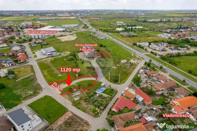 Teren pentru investiție 1.120 mp in Via Carmina Vladimirescu - Vladimirescu (Arad)