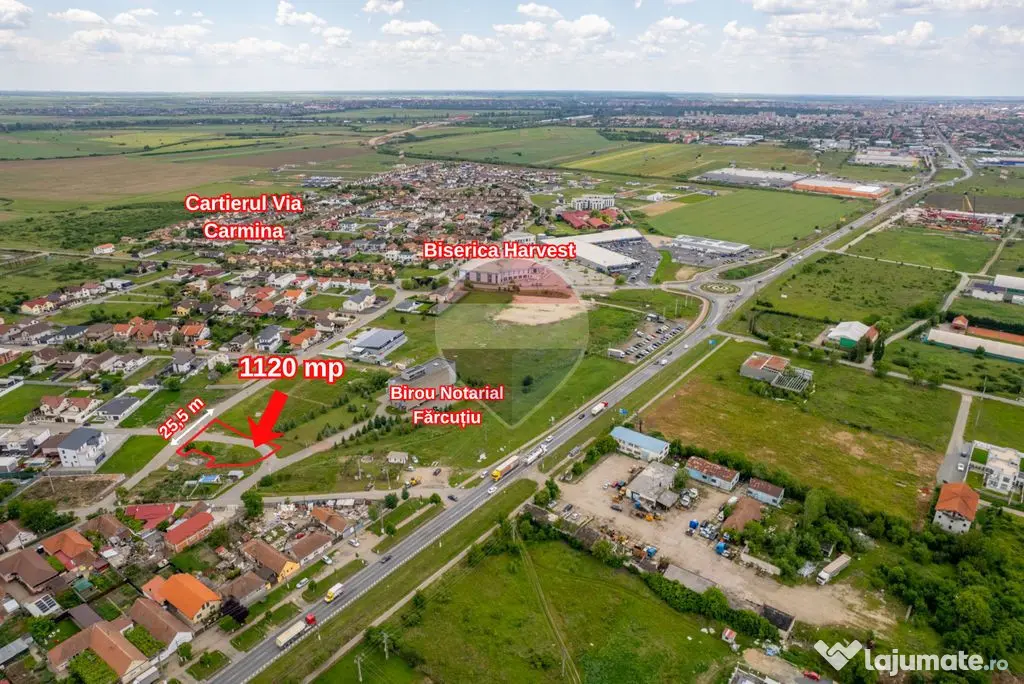 Teren pentru investiție 1.120 mp in Via Carmina Vladimirescu - Vladimirescu (Arad)