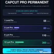 Cont CapCut Pro 1, 3, 6 sau 12 Luni - Acces Privat 