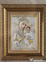 Icoana Maicii Domnului Portărița din Iviron ARGINTATA Relief 3 D
