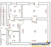 Apartament la casa, 50mp curte, parcare, nemobilat, semimobi