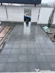 Executam montarea pavajului 