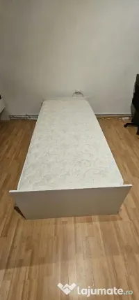 Pat tineret 90x200 cu saltea Ortopedică Aloe Vera Memory Aquagel și 3 sertare