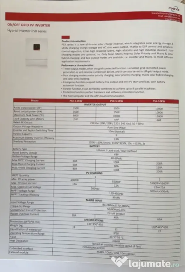 INVERTOARE GROWAT DE 5,5 SI 10 KW