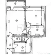 2 camere, 5/10, 54mp, anvelopat-Lujerului