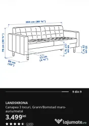 Canapea 3 locuri IKEA Landskrona 