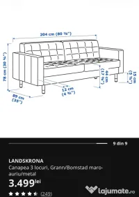 Canapea 3 locuri IKEA Landskrona