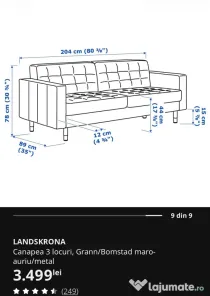 Canapea 3 locuri IKEA Landskrona