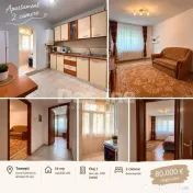 Apartament 2 camere decomandat, 54 mp, etaj 1 – Tomești 