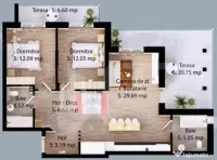 APartament cu 3 camere, 73 mp utili, zona Careiului 