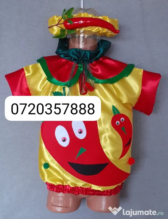 Costum Ardei kapia rosu pentru copii 3-4-5-6-7 ani 185 lei