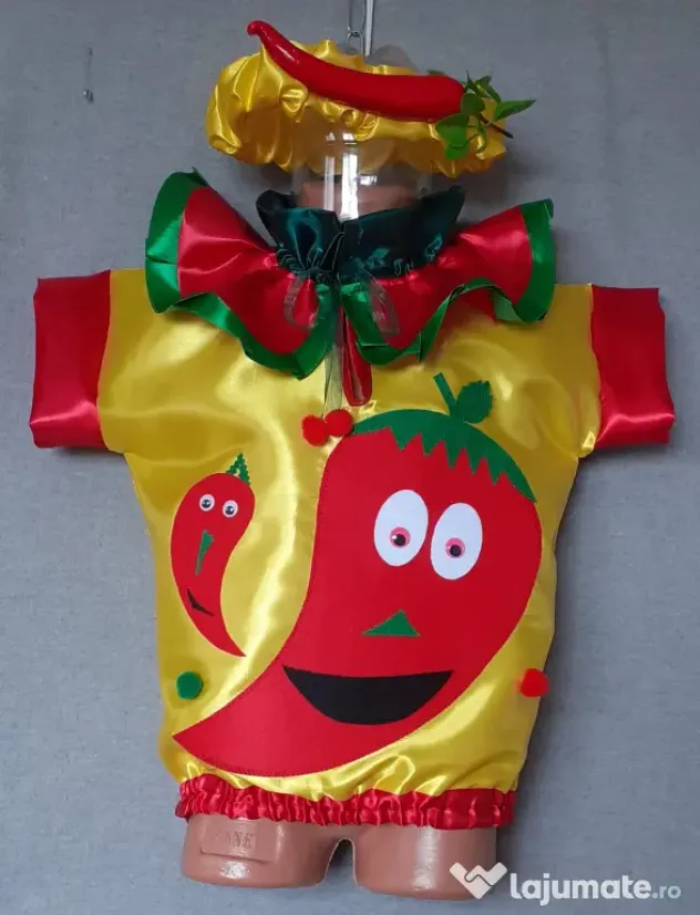 Costum Ardei kapia rosu pentru copii 3-4-5-6-7 ani 185 lei