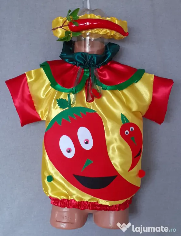 Costum Ardei kapia rosu pentru copii 3-4-5-6-7 ani 185 lei