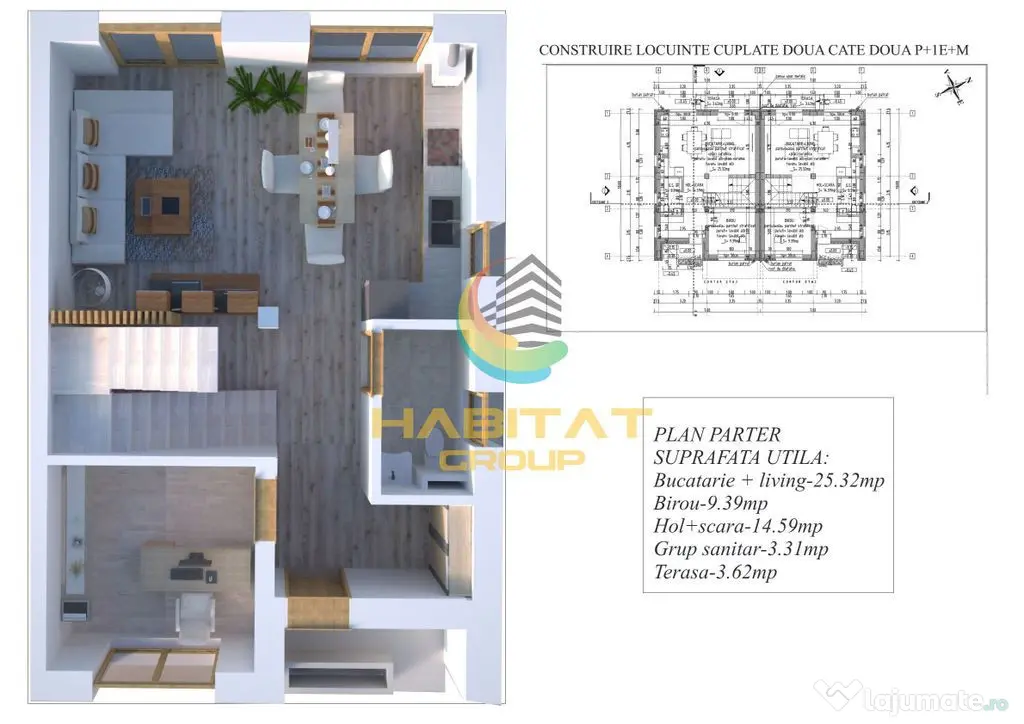 Casa duplex in zona centrala Popesti Leordeni - Popesti Leordeni (Bucuresti-Ilfov)