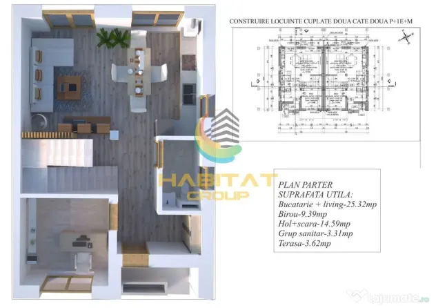 Casa duplex in zona centrala Popesti Leordeni - Popesti Leordeni (Bucuresti-Ilfov)