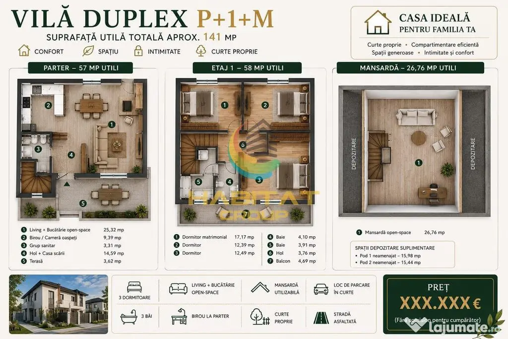 Casa duplex in zona centrala Popesti Leordeni - Popesti Leordeni (Bucuresti-Ilfov)