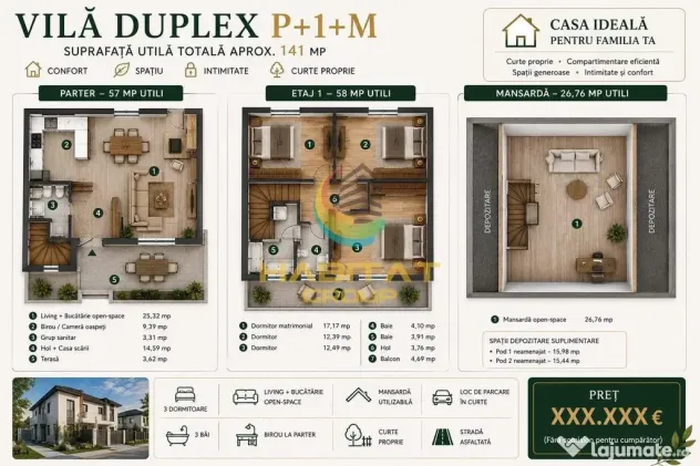 Casa duplex in zona centrala Popesti Leordeni - Popesti Leordeni (Bucuresti-Ilfov)
