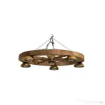 Lustra din lemn cu 5 castroane, diametru 60cm, maro Z-TOOLS / EXT 6214