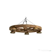 Lustra din lemn cu 5 castroane, diametru 60cm, maro Z-TOOLS / EXT 6214 