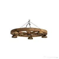 Lustra din lemn cu 5 castroane, diametru 60cm, maro Z-TOOLS / EXT 6214 